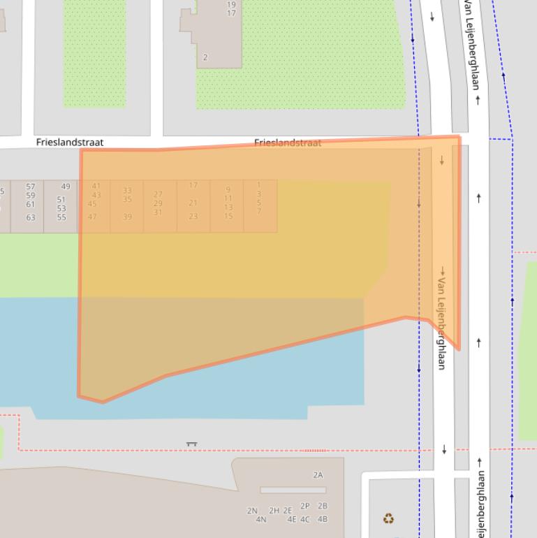 Kaart van postcodegebied 1082TK.