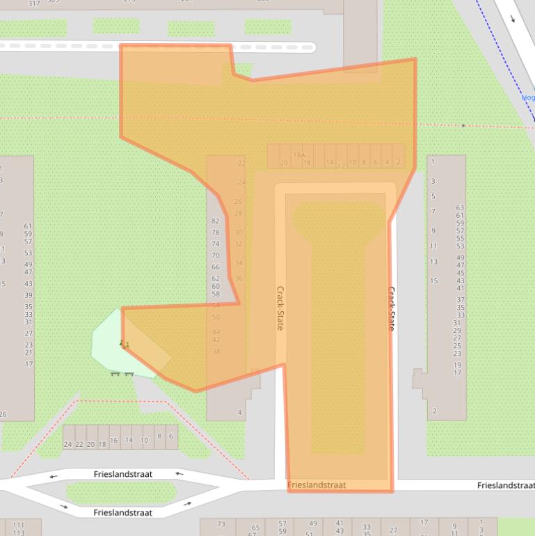 Kaart van postcodegebied 1082TX.