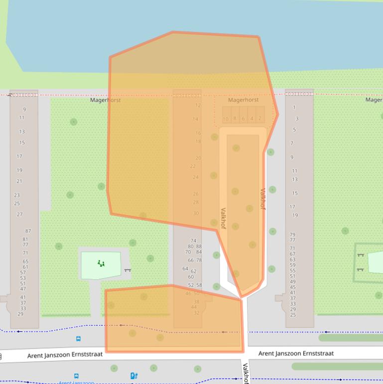Kaart van postcodegebied 1082VJ.