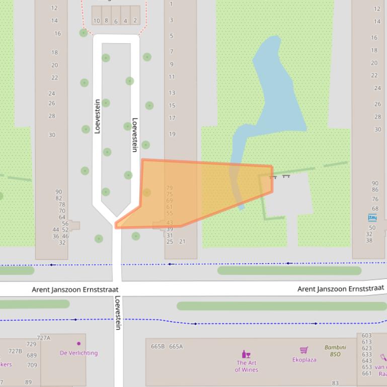 Kaart van postcodegebied 1082XD.