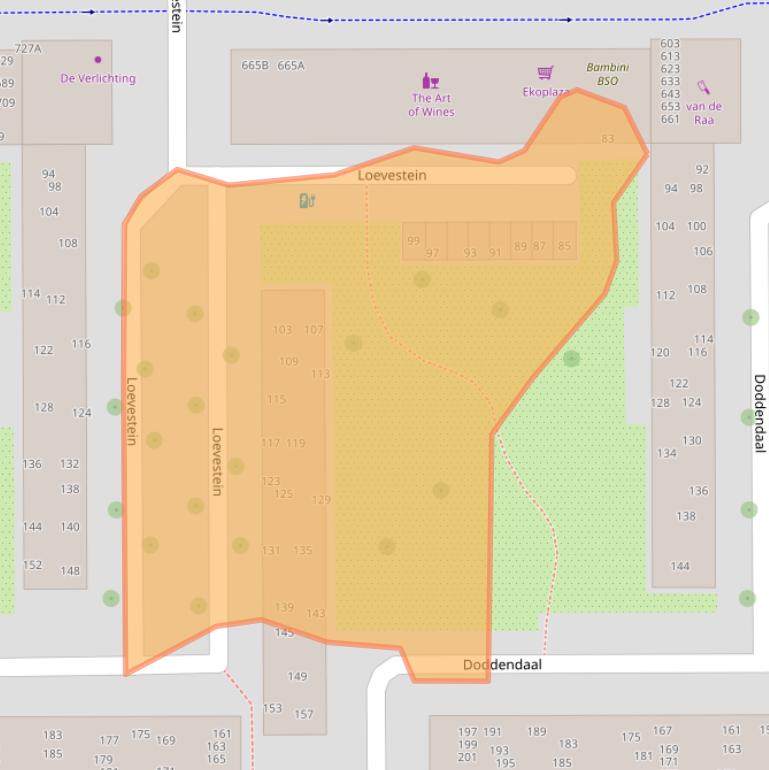 Kaart van postcodegebied 1082XE.