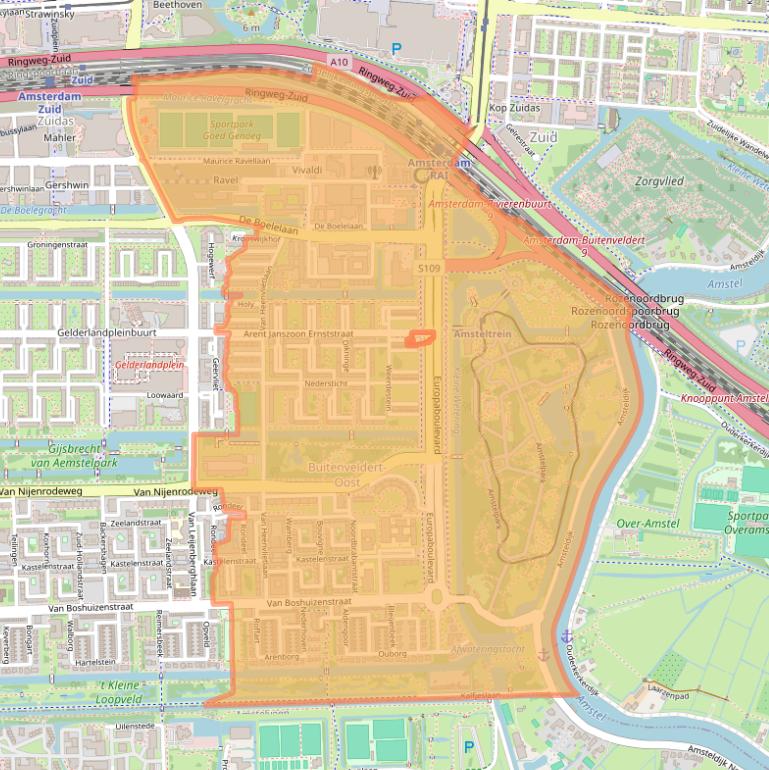 Kaart van postcodegebied 1083.