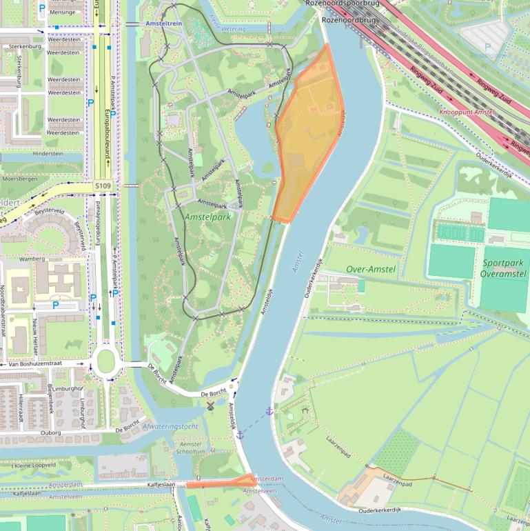 Kaart van postcodegebied 1083AB.