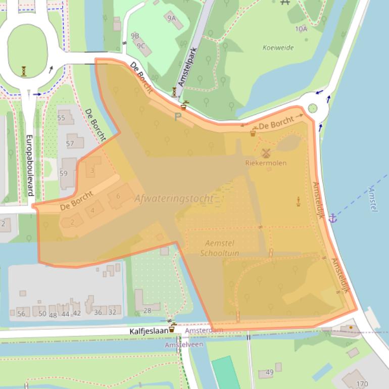 Kaart van postcodegebied 1083AC.