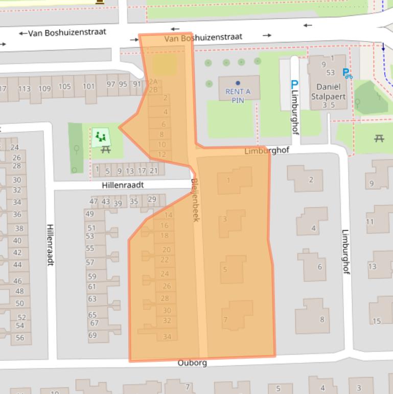 Kaart van postcodegebied 1083AH.