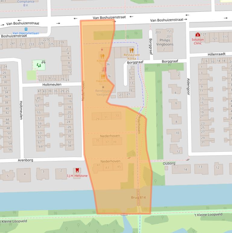 Kaart van postcodegebied 1083AM.