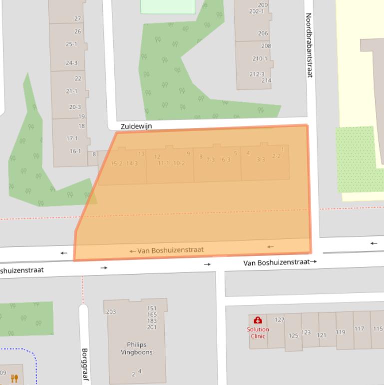 Kaart van postcodegebied 1083BJ.