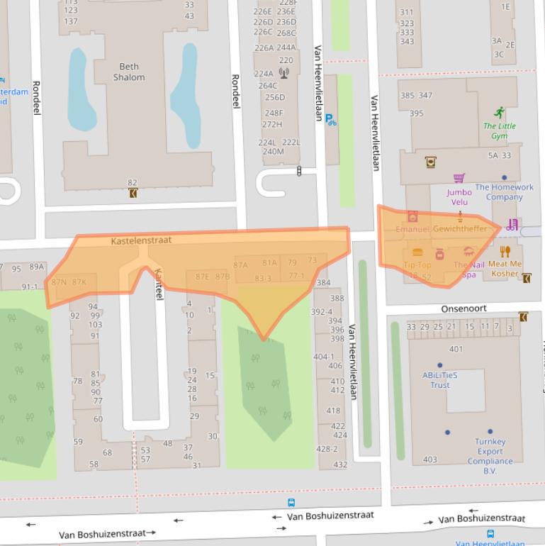 Kaart van postcodegebied 1083CC.