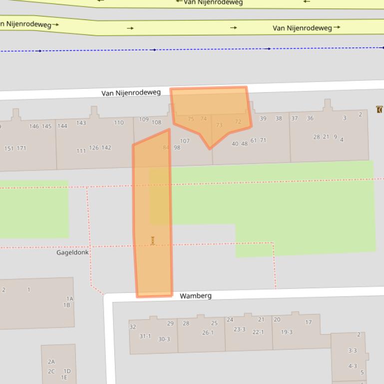 Kaart van postcodegebied 1083EE.