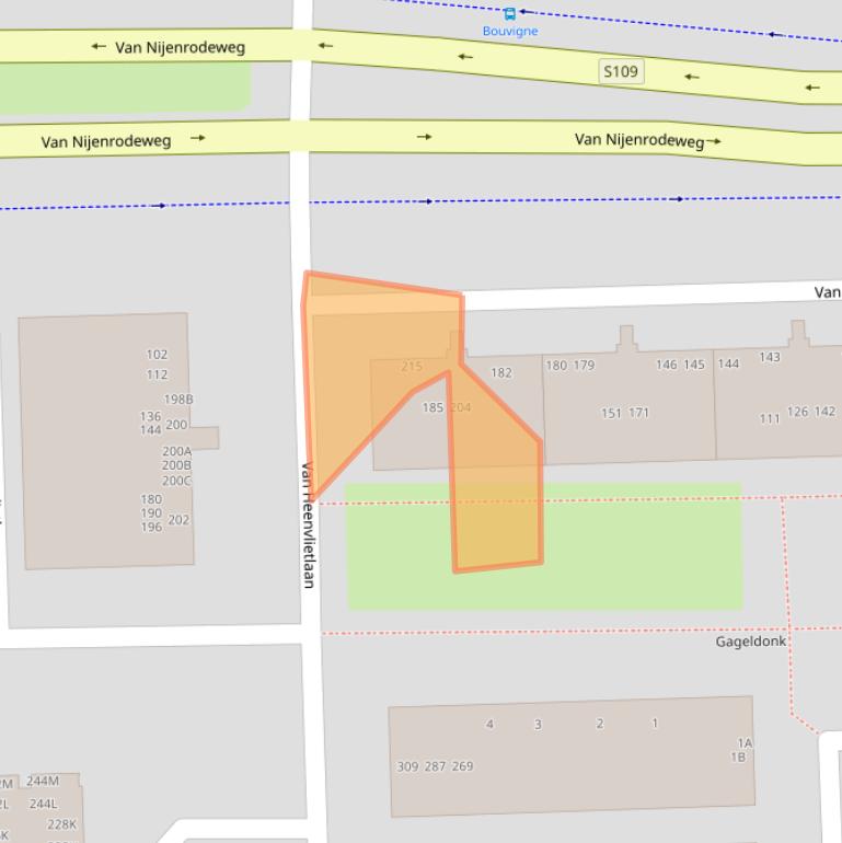 Kaart van postcodegebied 1083EN.