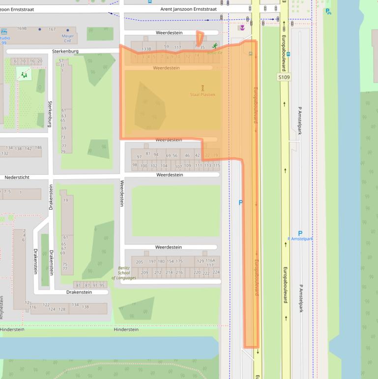 Kaart van postcodegebied 1083GA.