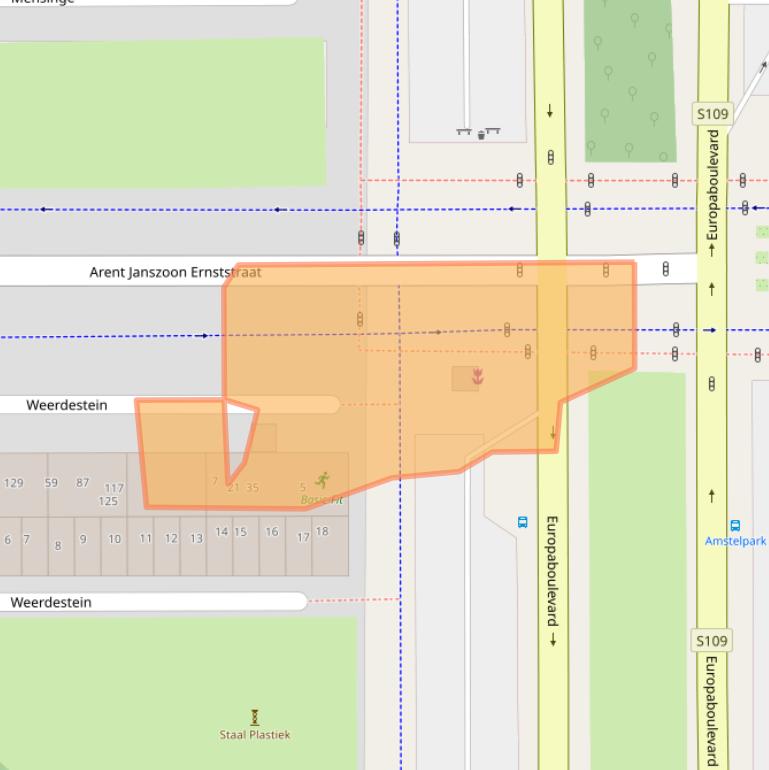 Kaart van postcodegebied 1083GP.