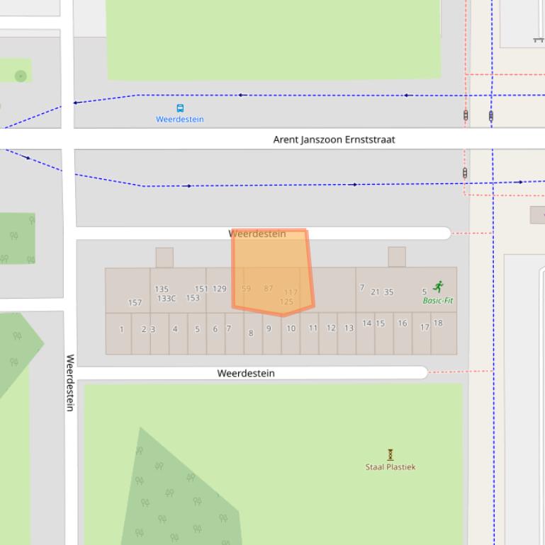 Kaart van postcodegebied 1083GR.