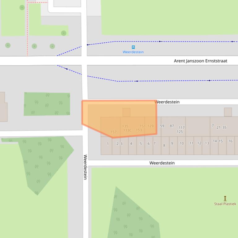 Kaart van postcodegebied 1083GS.