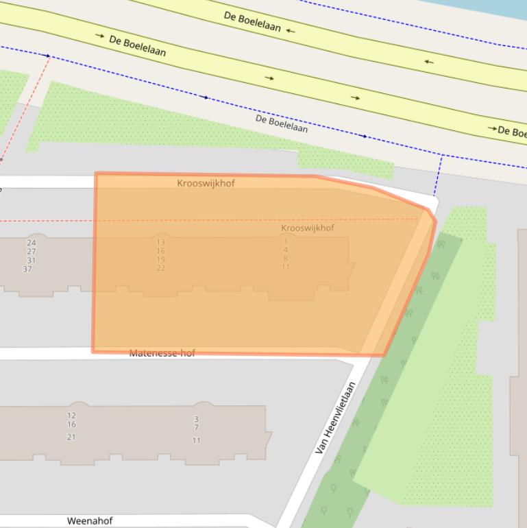 Kaart van postcodegebied 1083JA.