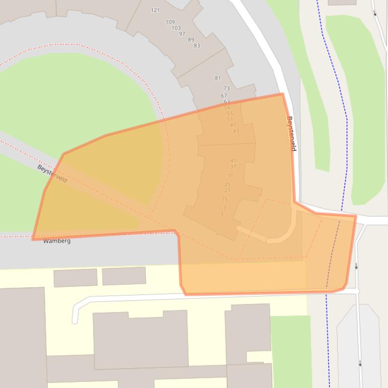 Kaart van postcodegebied 1083KA.