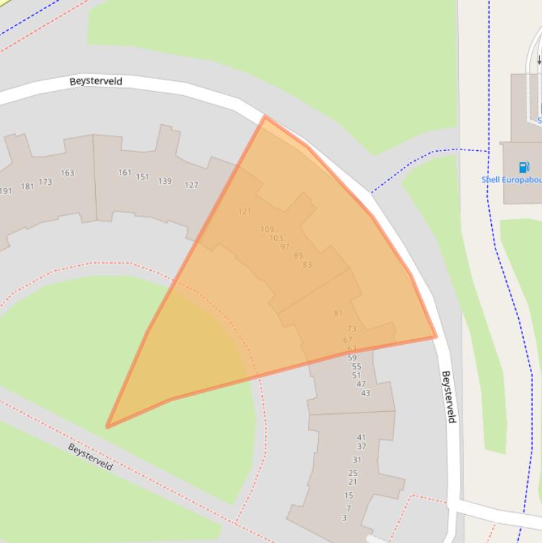 Kaart van postcodegebied 1083KB.