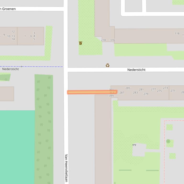 Kaart van postcodegebied 1083VX.