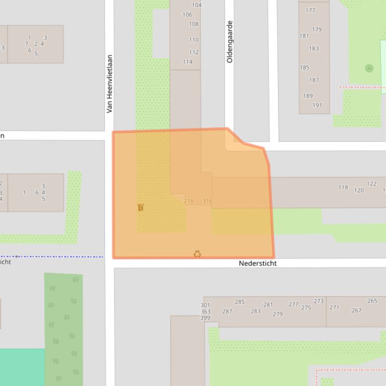 Kaart van postcodegebied 1083XG.