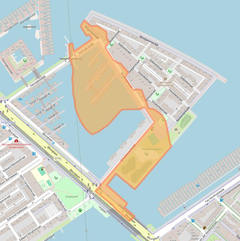 Kaart van postcodegebied 1086VB.