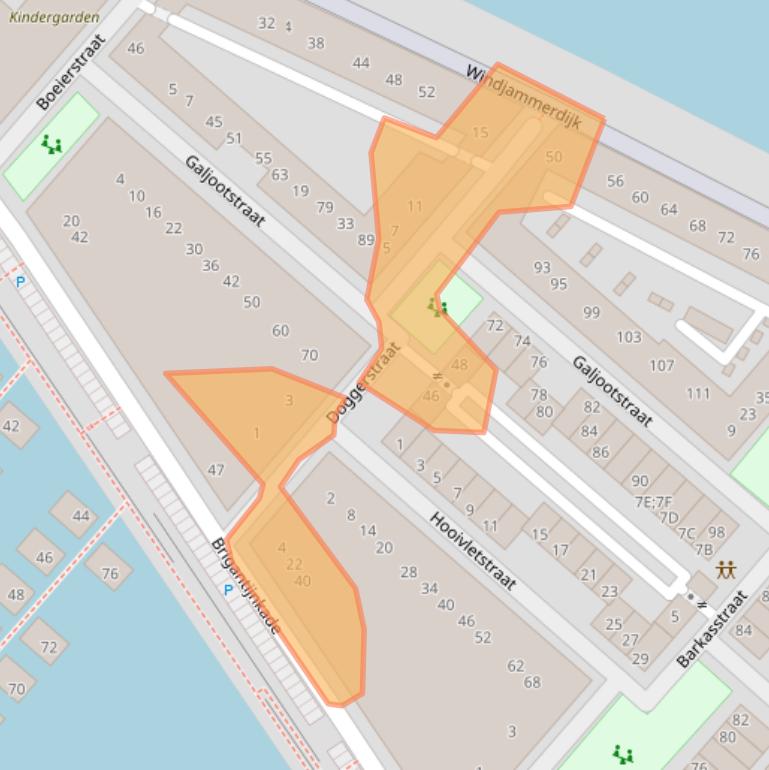 Kaart van postcodegebied 1086VG.