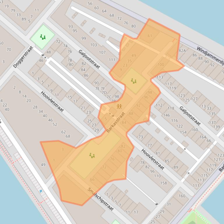 Kaart van postcodegebied 1086VJ.