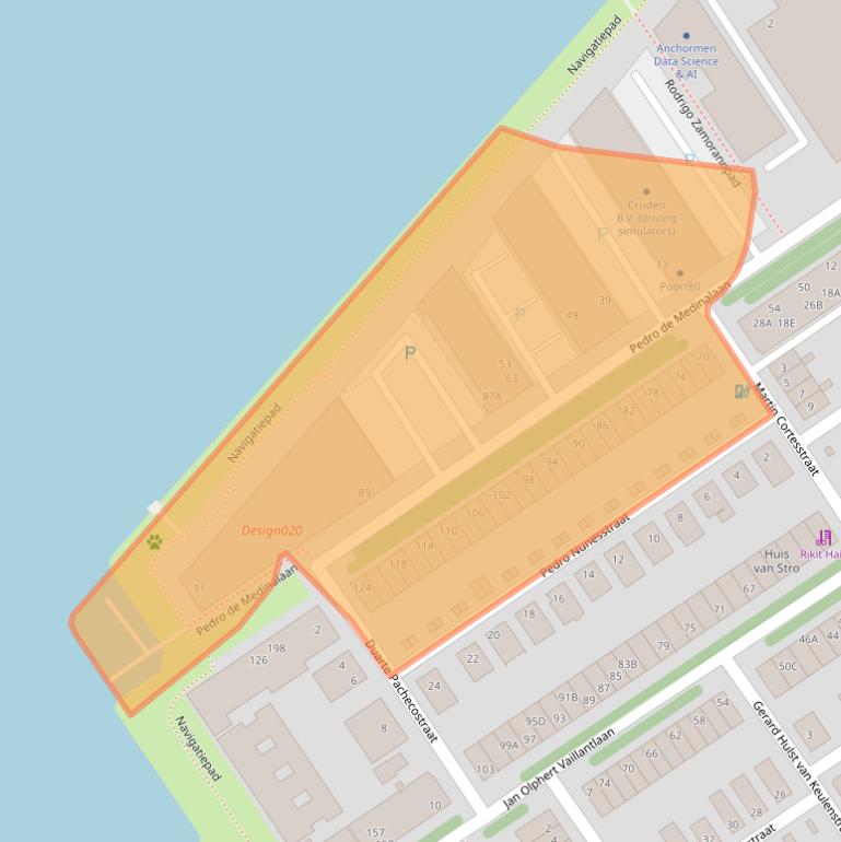 Kaart van postcodegebied 1086XP.