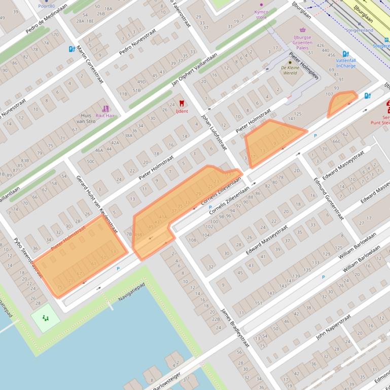 Kaart van postcodegebied 1086ZG.