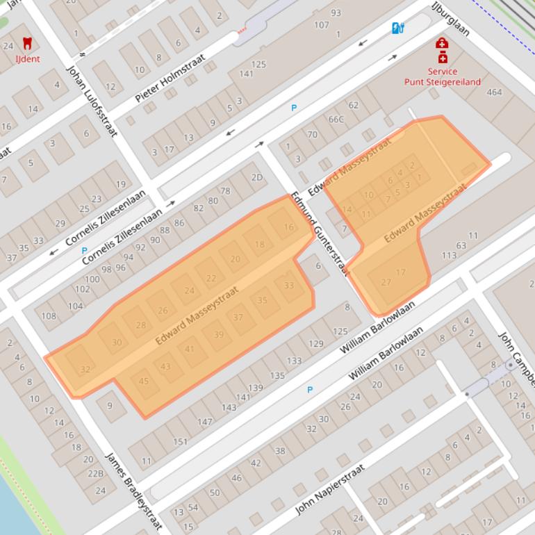 Kaart van postcodegebied 1086ZL.