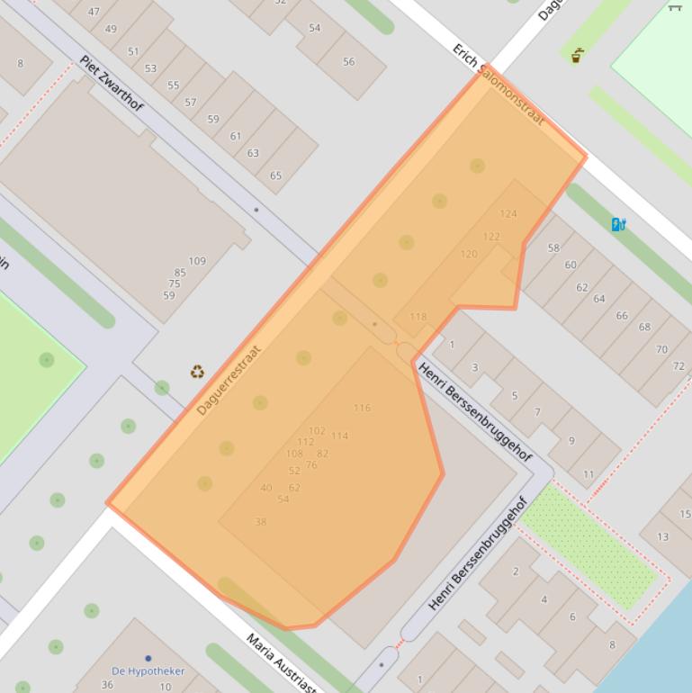 Kaart van postcodegebied 1087AT.