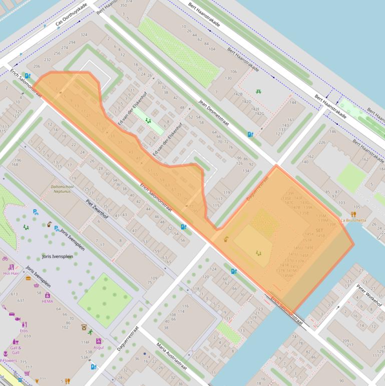 Kaart van postcodegebied 1087AV.