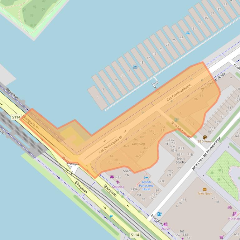 Kaart van postcodegebied 1087BB.