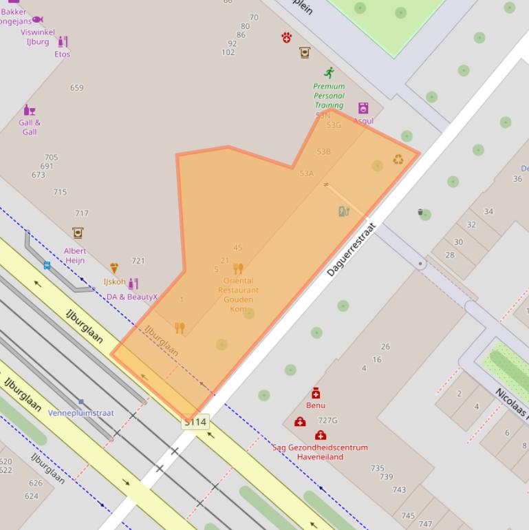 Kaart van postcodegebied 1087BR.