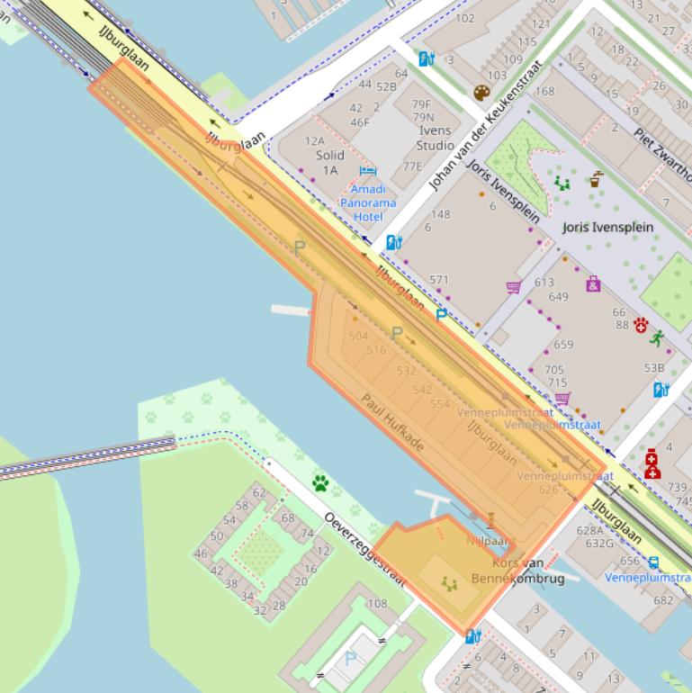 Kaart van postcodegebied 1087BT.