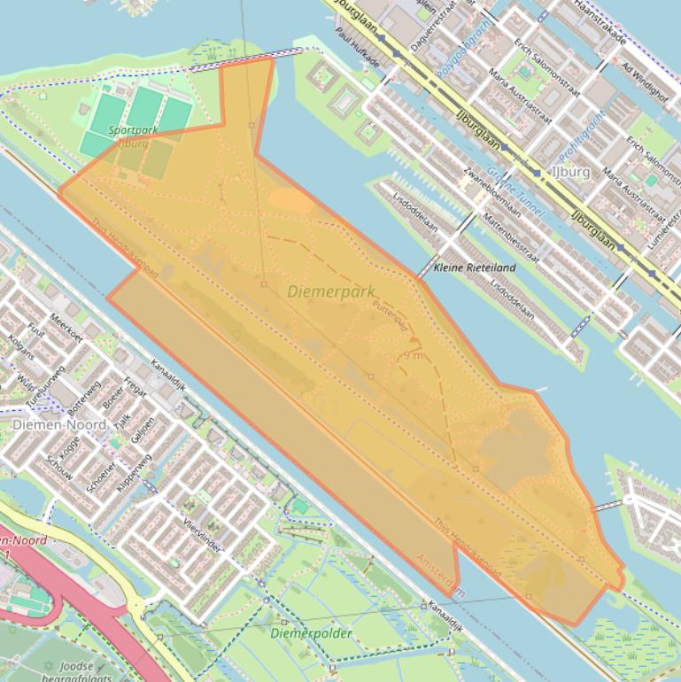 Kaart van postcodegebied 1087BX.