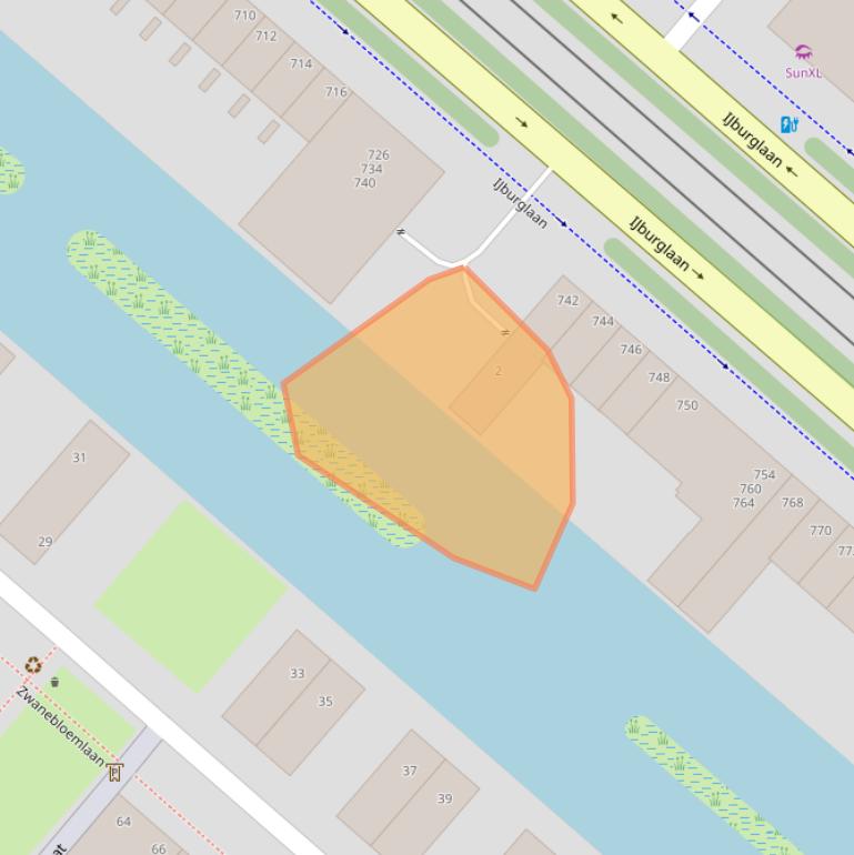 Kaart van postcodegebied 1087CB.