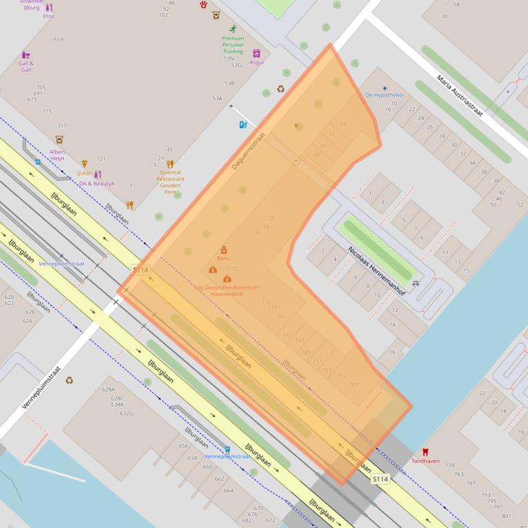 Kaart van postcodegebied 1087CH.