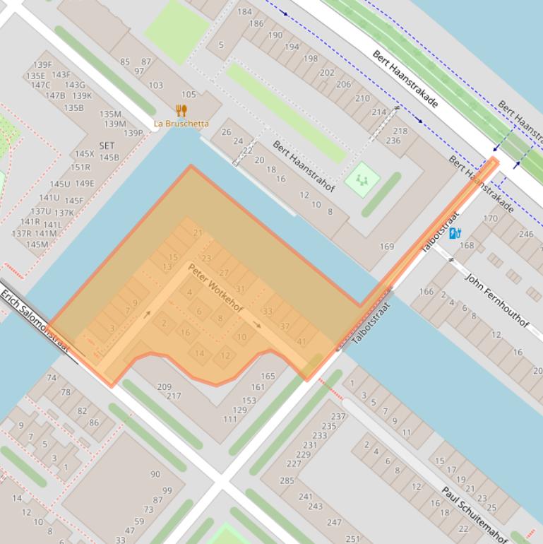 Kaart van postcodegebied 1087DG.