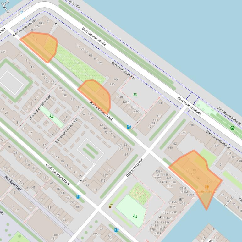 Kaart van postcodegebied 1087DH.