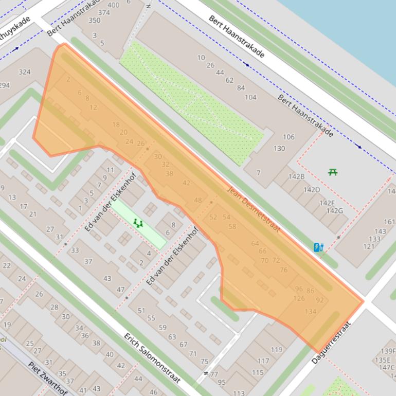 Kaart van postcodegebied 1087DR.