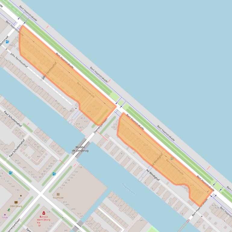 Kaart van postcodegebied 1087EC.