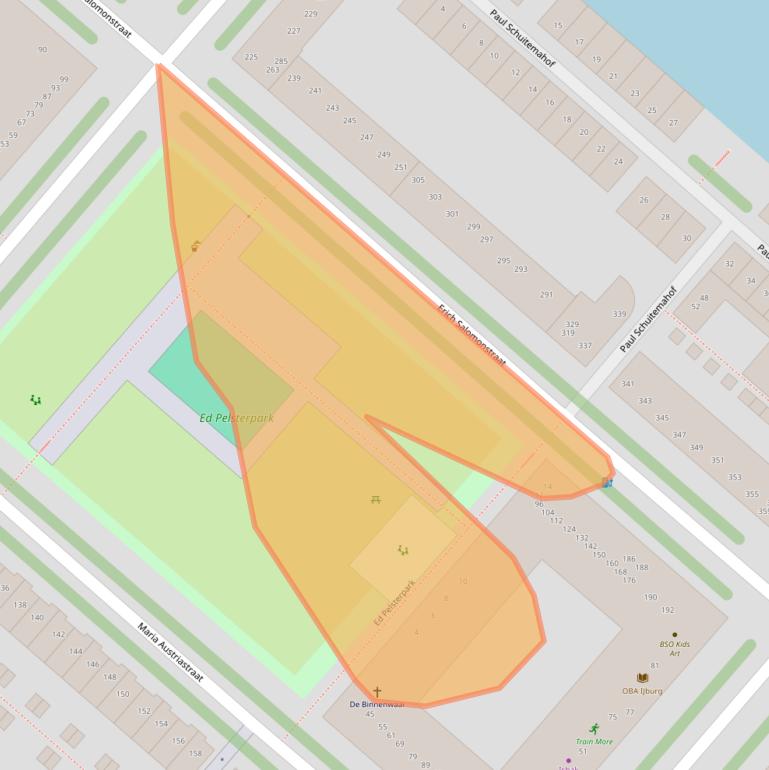 Kaart van postcodegebied 1087EJ.