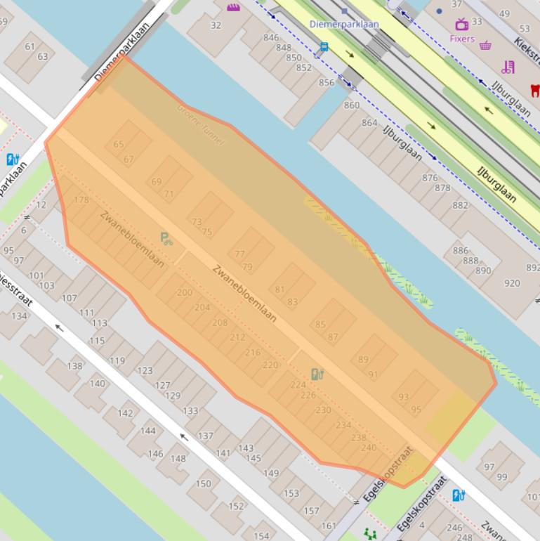 Kaart van postcodegebied 1087GD.