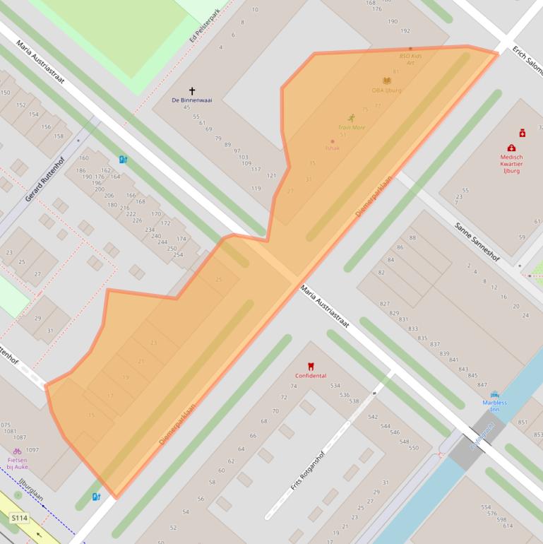 Kaart van postcodegebied 1087GN.