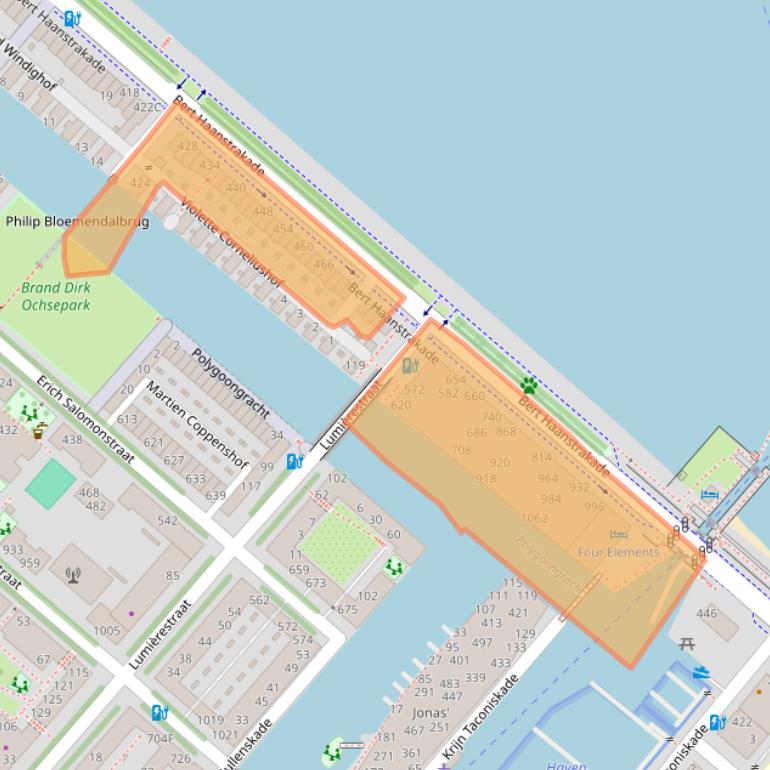 Kaart van postcodegebied 1087HJ.