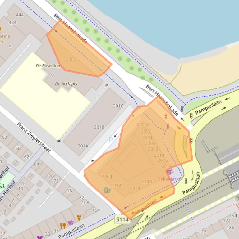 Kaart van postcodegebied 1087HR.