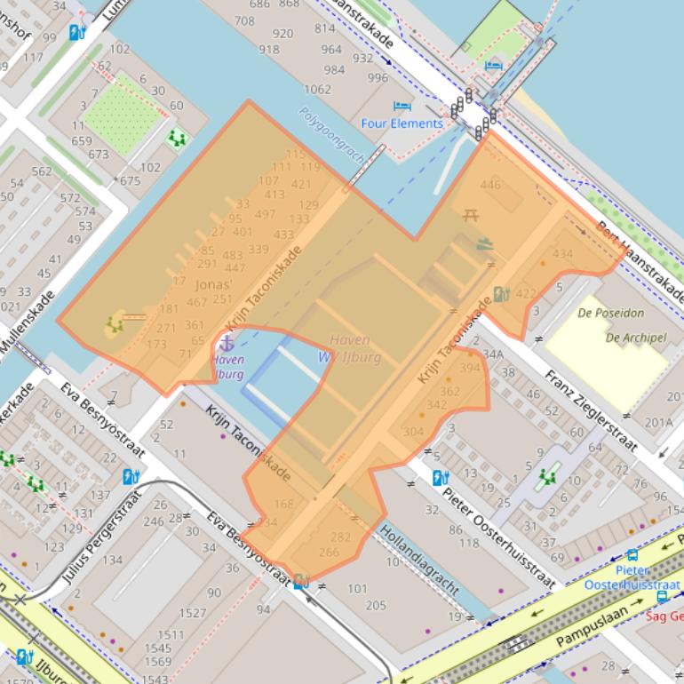 Kaart van postcodegebied 1087HW.