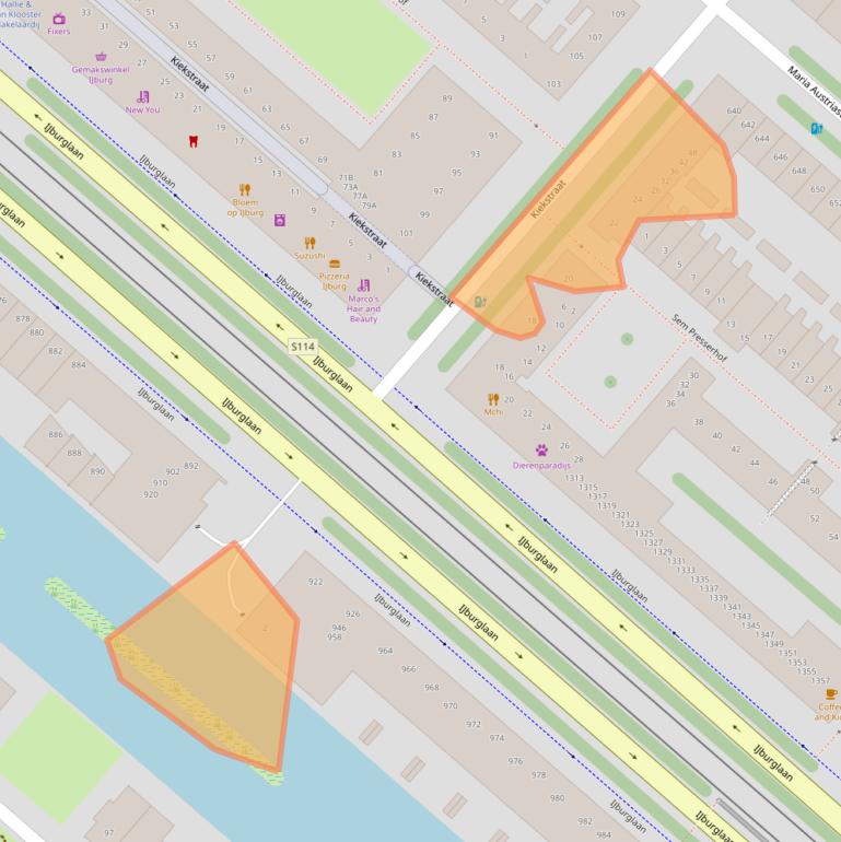 Kaart van postcodegebied 1087JD.