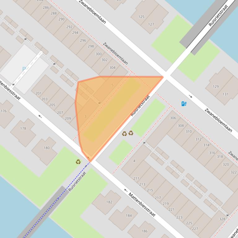 Kaart van postcodegebied 1087JW.