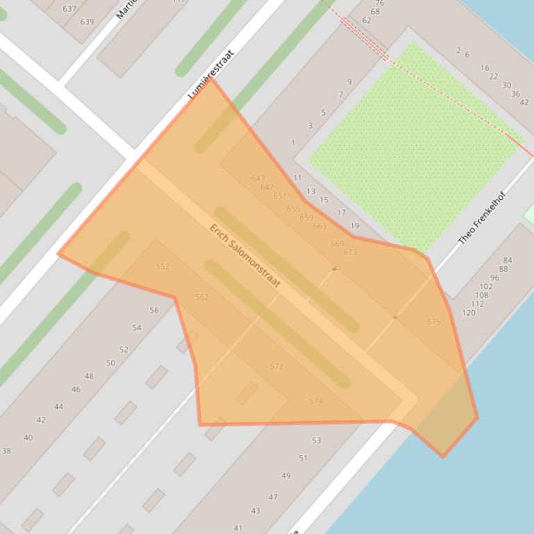 Kaart van postcodegebied 1087KC.